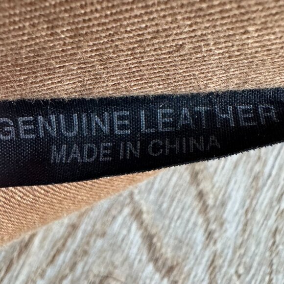 Vintage Fossil Tan Genuine Leather Round Shoulder Strap Key Charm Large Hobo Bag - Picture 15 of 16